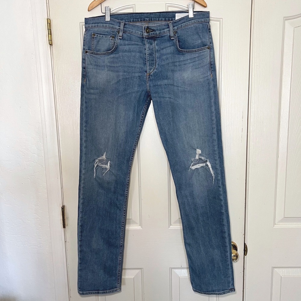 Rag & Bone Fit‎ 2 Slim Leg Jeans Santa Fe Wash Distressed Mens 36